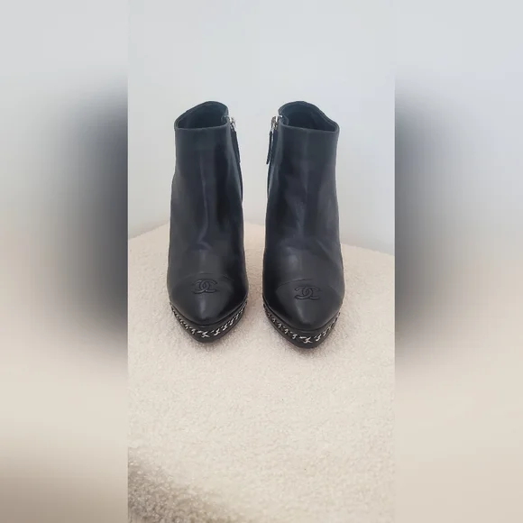Authentic Chanel boots heel shoes hermes vuitton aritzia - Picture 2 of 11